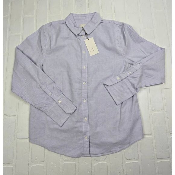 A new day Blue Striped Collared Button Up Shirt Small - Picture 1 of 3